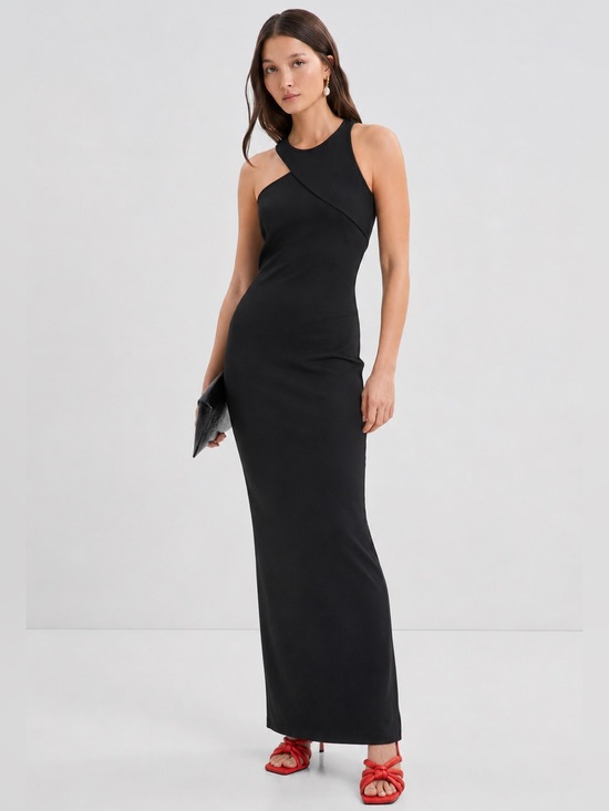 Marcella NYC Dresses & Skirts - Marcella NYC Sabrina Dress Ponte Cocktail Asymmetric Midi Size XS